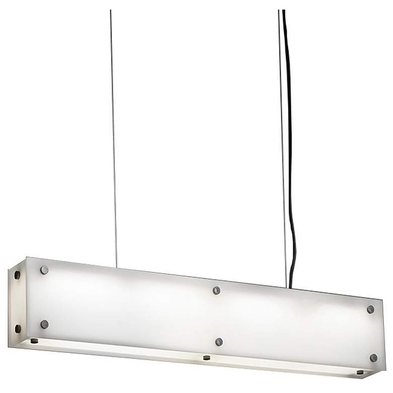 Image 1 UltraLights Strata 24"W Dark Iron and Opal 0-10V LED Linear Pendant