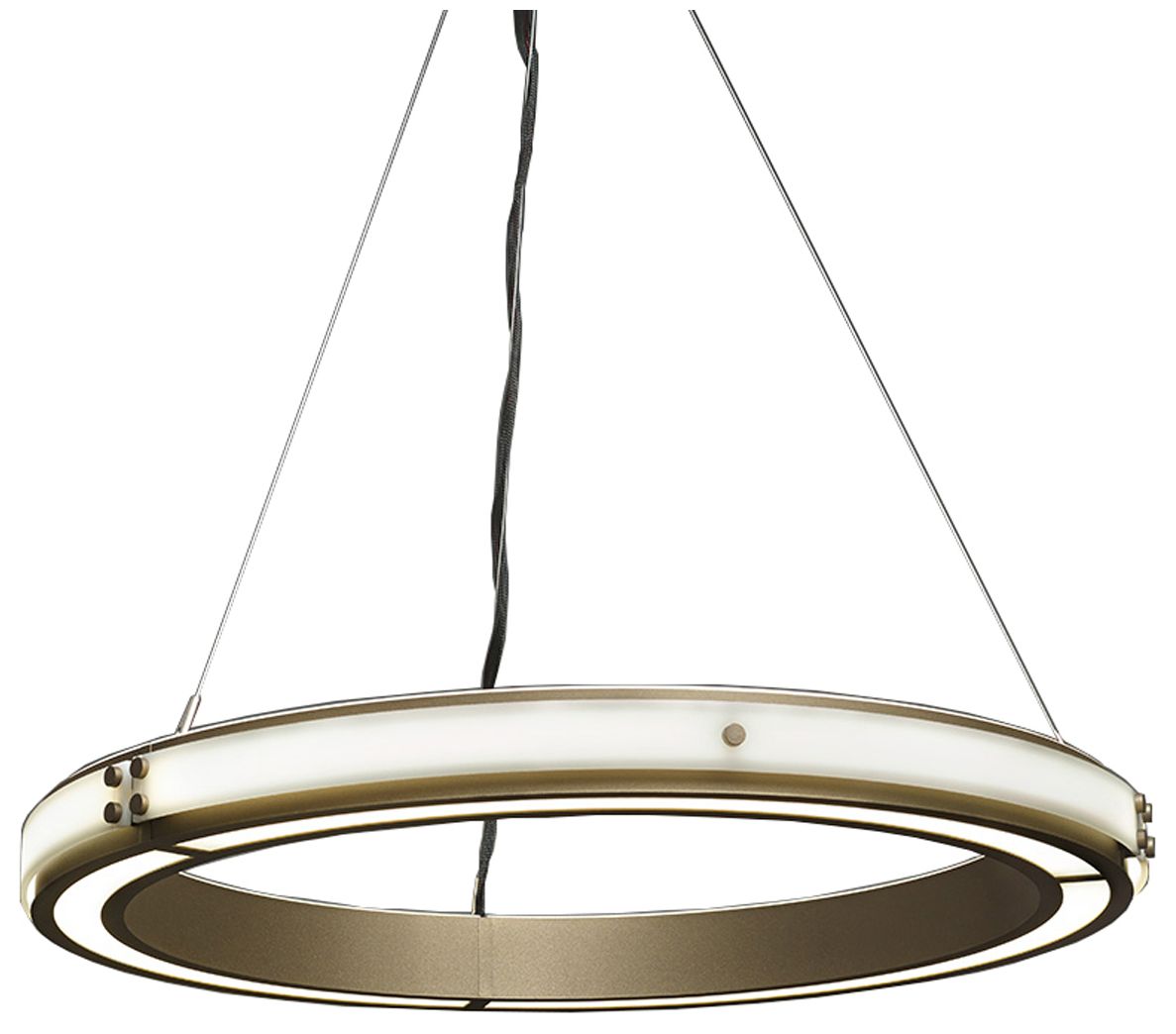 UltraLights Strata 24"W Cast Bronze Ring LED Pendant Light Made to Order