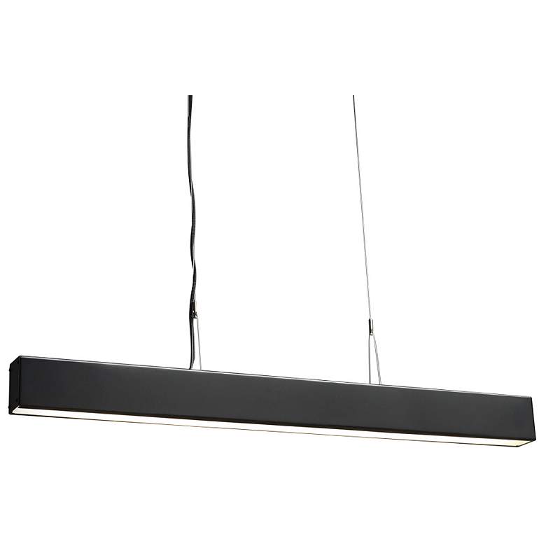 Image 1 UltraLights Strata 48" Wide Black and Opal 0-10V LED Linear Pendant