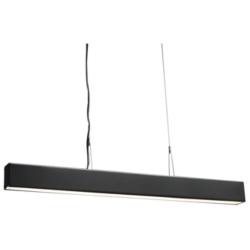 UltraLights Strata 48" Wide Black and Opal 0-10V LED Linear Pendant