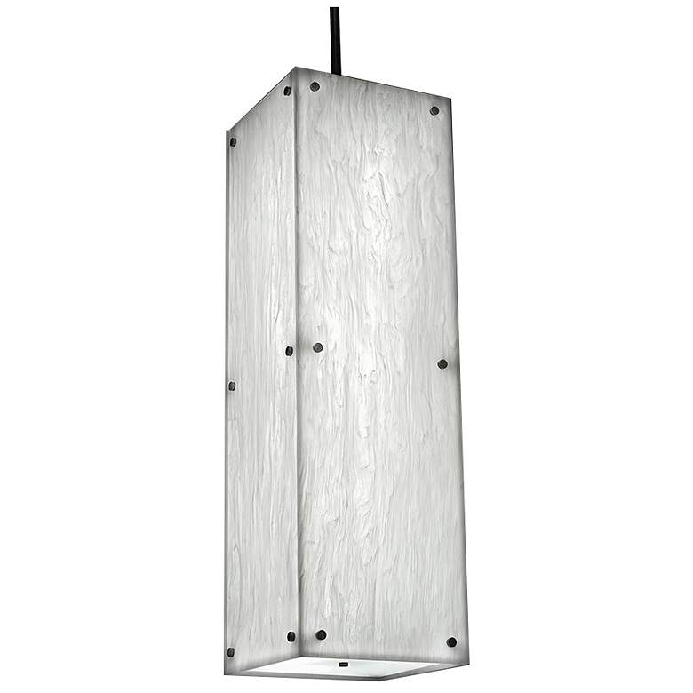 Image 1 UltraLights Strata 9"W Dark Iron White Swirl 0-10V LED Mini Pendant