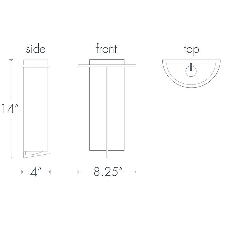 Image 3 UltraLights Synergy 14" High Smoked Silver LED ADA Wall Sconce more views