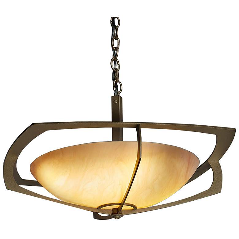 Image 1 UltraLights Synergy 18" Wide Age Bronze Standard Base Pendant Light