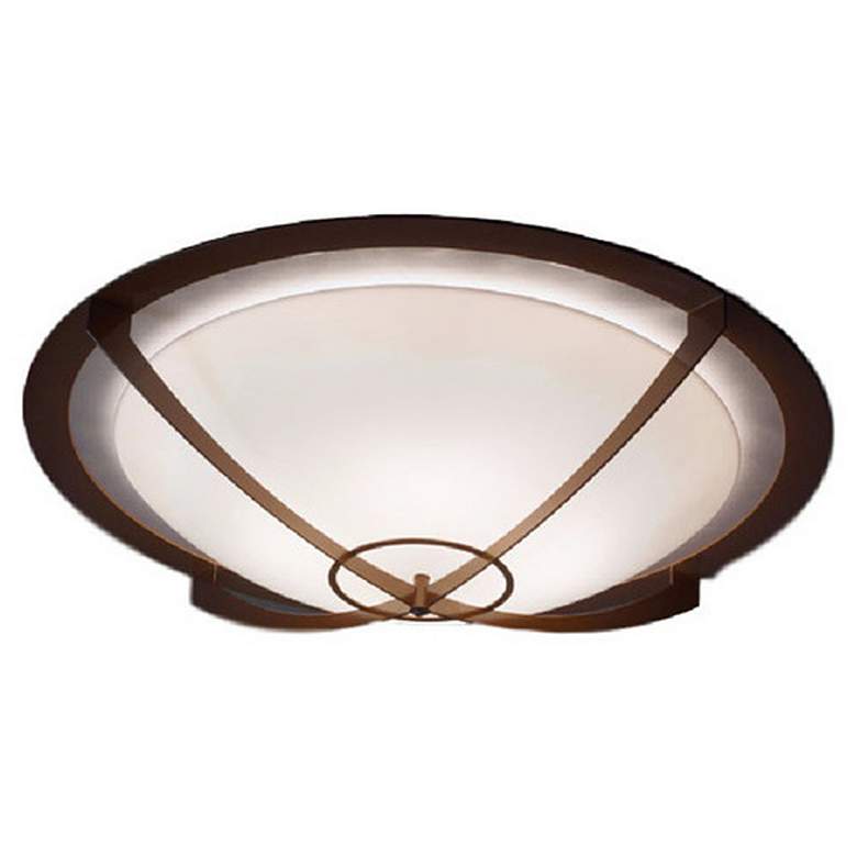 Image 1 UltraLights Synergy 18" Wide Bronze and Opal Triac LED Ceiling Light