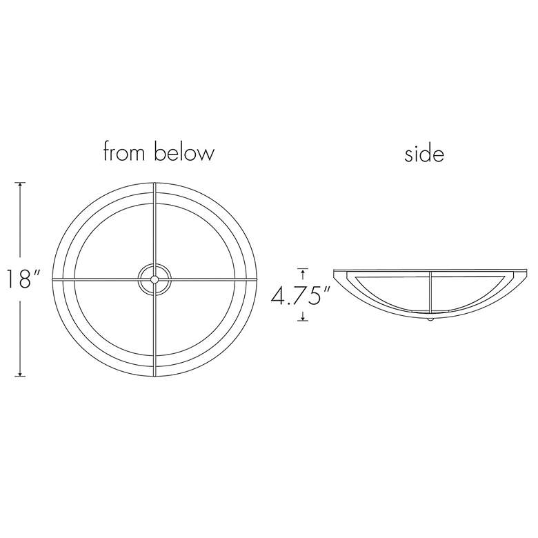 Image 2 UltraLights Synergy 18" Wide Bronze Standard Base Ceiling Light more views