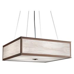 UltraLights Tambour 24" Wide Empire Bronze Caramel Onyx Pendant Light
