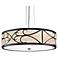 UltraLights Tambour 24"W Black Faux Alabaster 46.9w LED Pendant Light