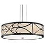UltraLights Tambour 24"W Black LED Retrofit Pendant Light