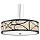UltraLights Tambour 30" Wide Black and Faux Alabaster Pendant Light
