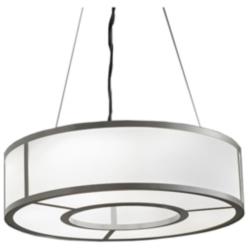 UltraLights Tambour 30" Wide Satin Pewter 33.6W LED Pendant Light