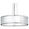 UltraLights Tambour 30" Wide Satin Pewter and Opal Pendant Light