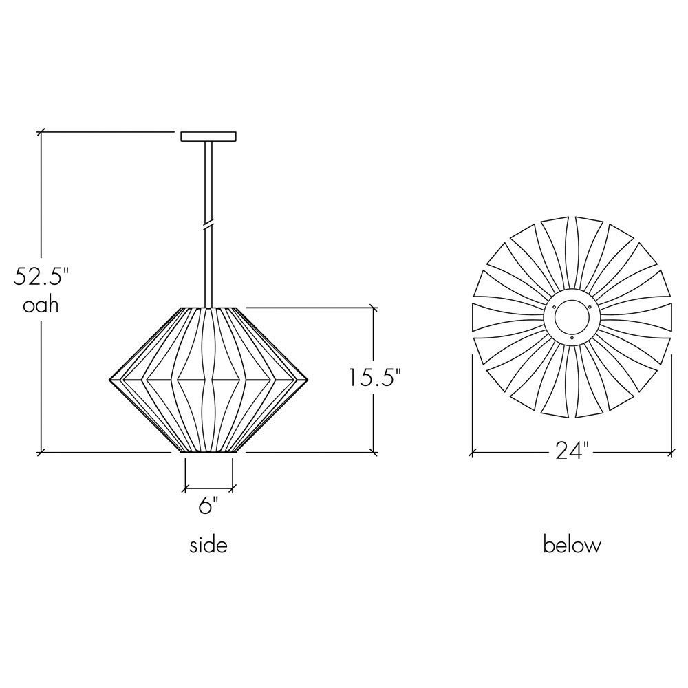 Image 2 UltraLights Vasi 24"W Black Pearl LED Retrofit Pendant Light Made to Order more views