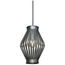 UltraLights Vasi 8 1/2" Wide Smoked Silver LED Retrofit Mini Pendant