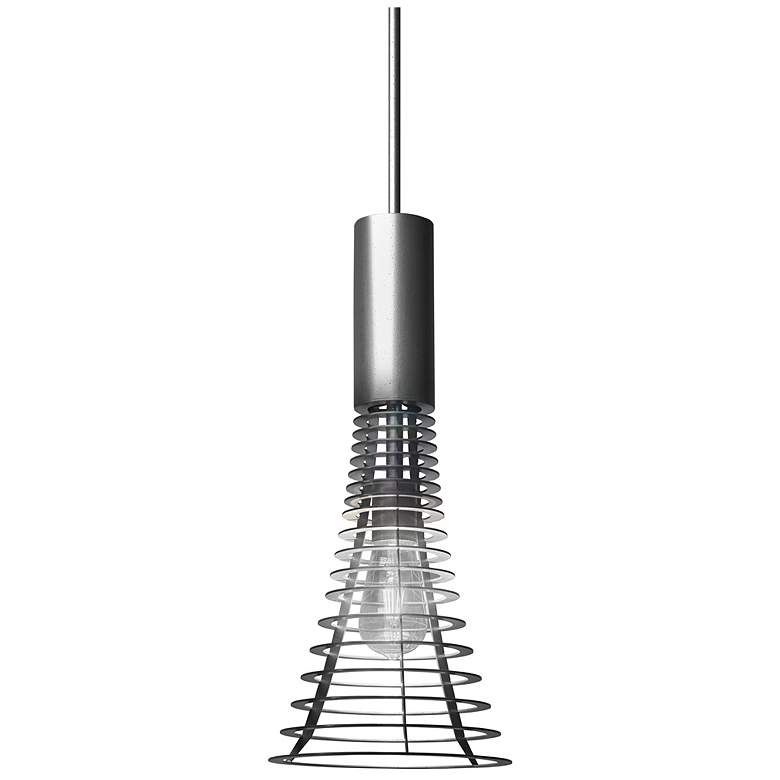 Image 1 UltraLights Vasi 9" Wide Smoked Silver LED Retrofit Mini Pendant