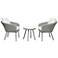 Ultrex Gray Wicker 3-Piece Bistro Table and Chairs Set