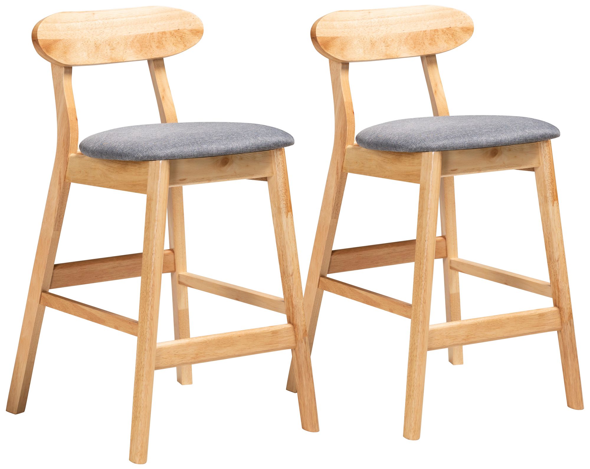 Ulyana 26 1/4" Natural Brown Wood Counter Stools Set of 2