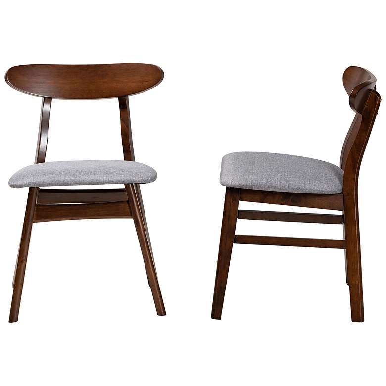 Image 7 Ulyana Gray Fabric Dirty Oak Wood Dining Chairs Set of 2 more views