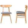 Ulyana Gray Fabric Natural Brown Wood Dining Chairs Set of 2
