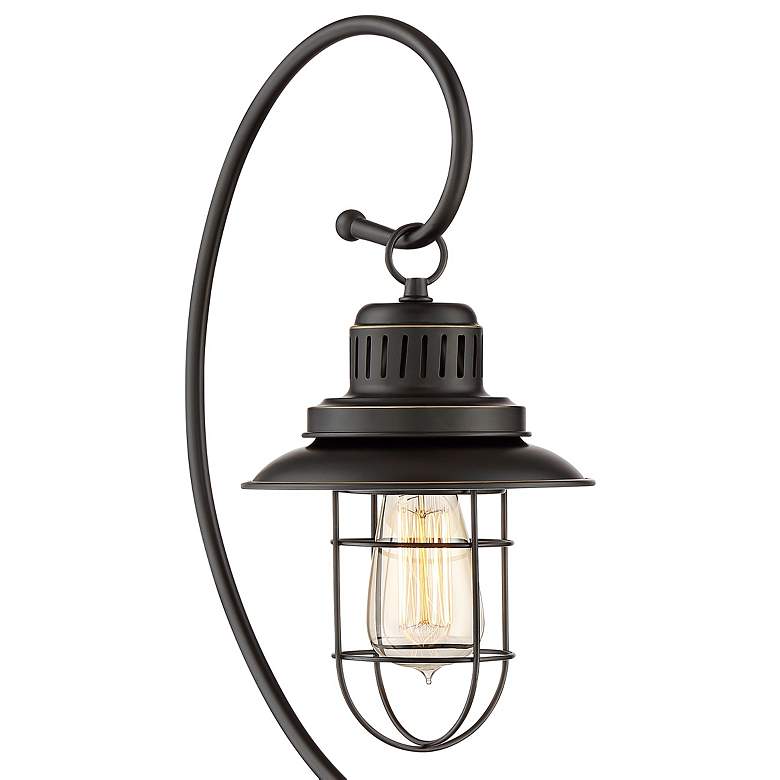 Image 3 Ulysses Oil-Rubbed Bronze Industrial Lantern Desk Lamp with USB Dimmer more views