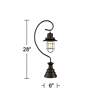 Ulysses Oil-Rubbed Bronze Industrial Lantern Desk Lamp with USB Dimmer