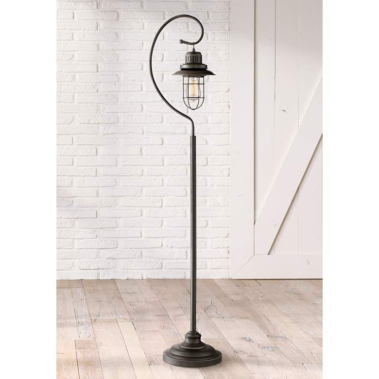 Image 1 Ulysses Oil-Rubbed Bronze Industrial Lantern Floor Lamp