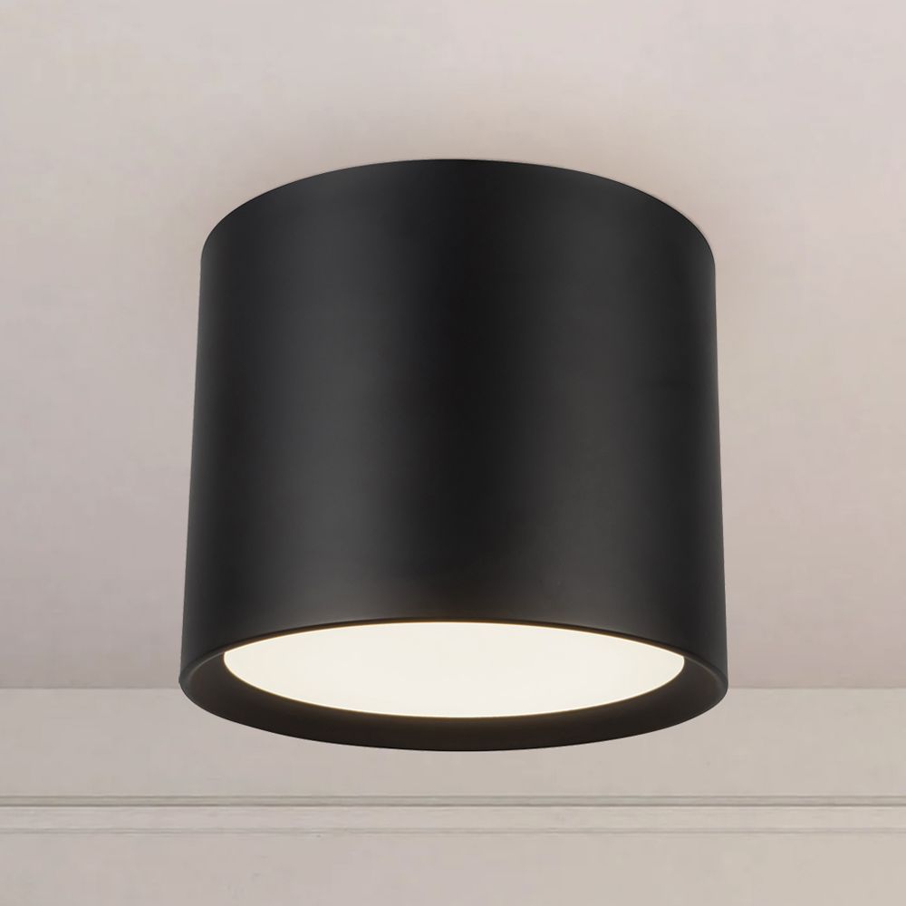Uma 12-in Black dimmable LED Semi-Flush Mount