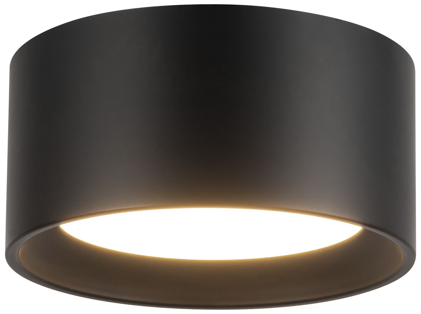Uma 7-in (3-in Height) Black dimmable LED Semi-Flush Mount