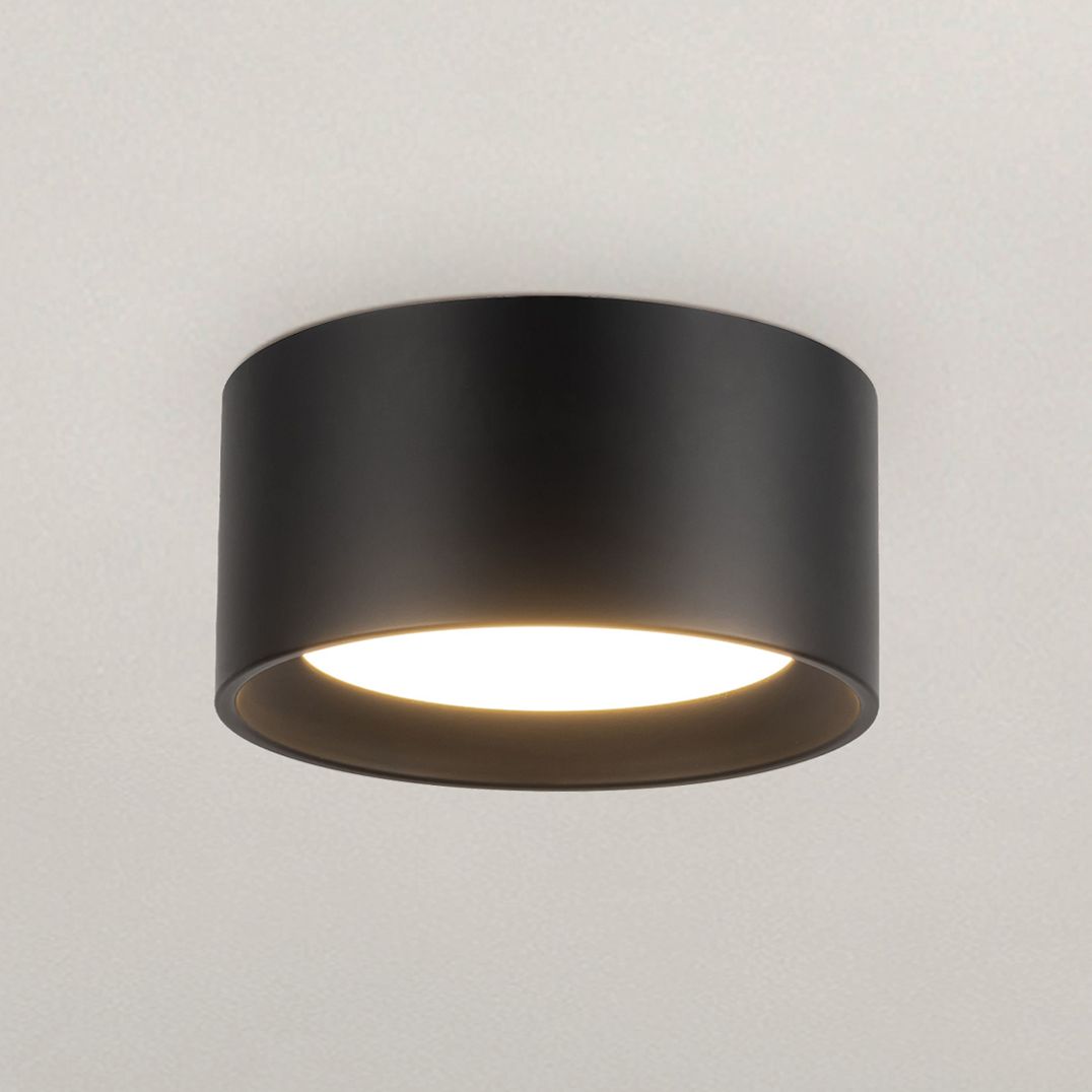 Uma 7-in (3-in Height) Black dimmable LED Semi-Flush Mount