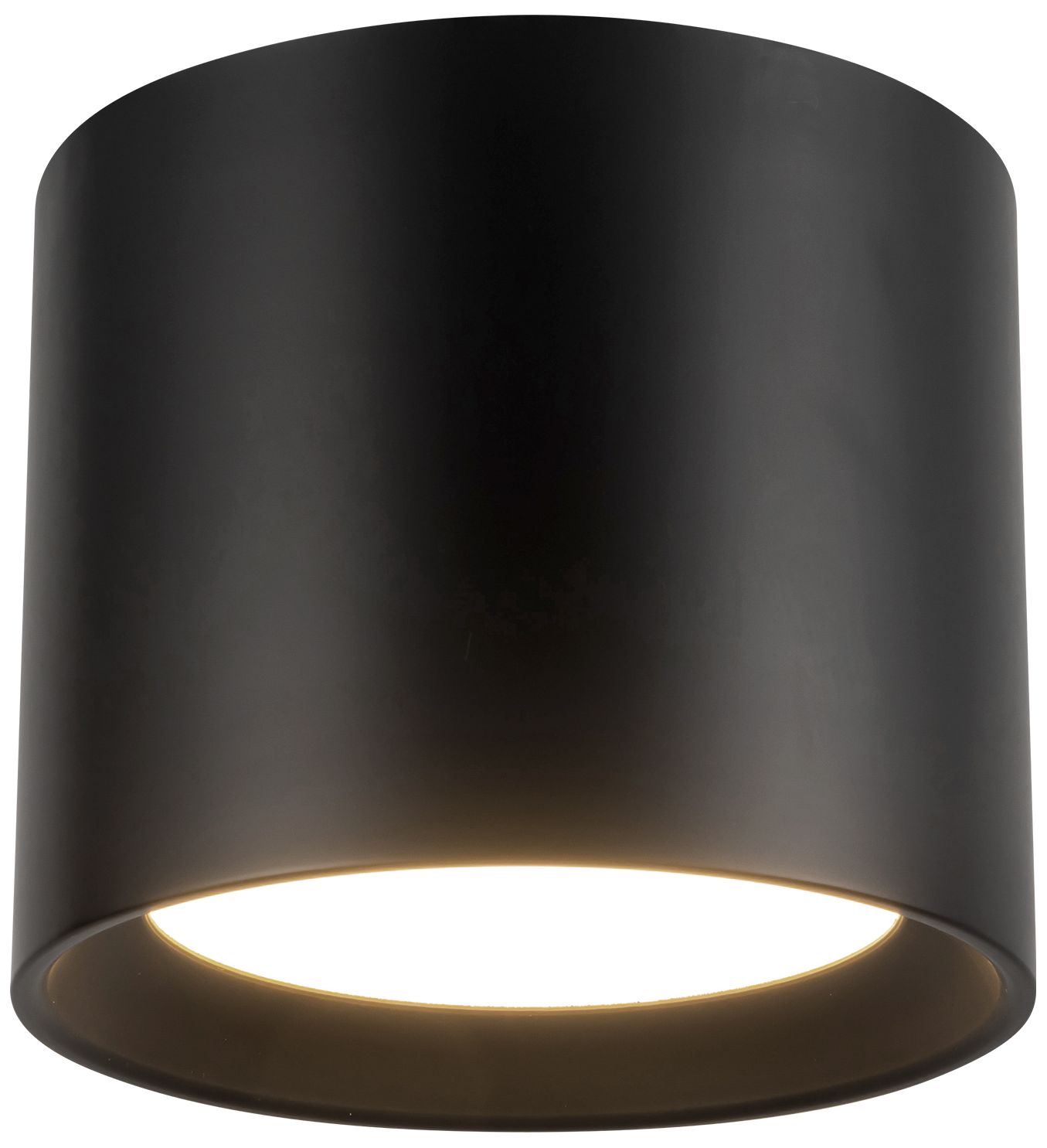 Uma 7-in (6-in Height) Black dimmable LED Semi-Flush Mount