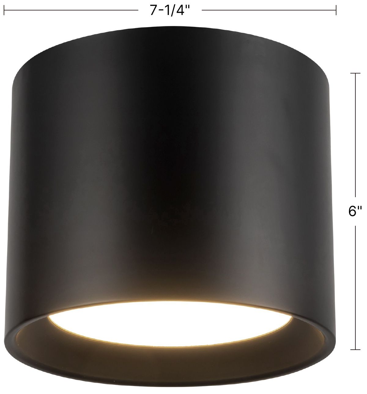 Image 7 Uma 7-in (6-in Height) Black dimmable LED Semi-Flush Mount more views