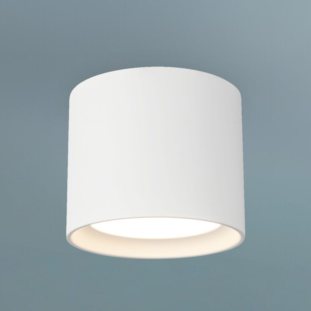 Uma 7-in (6-in Height) White dimmable LED Semi-Flush Mount