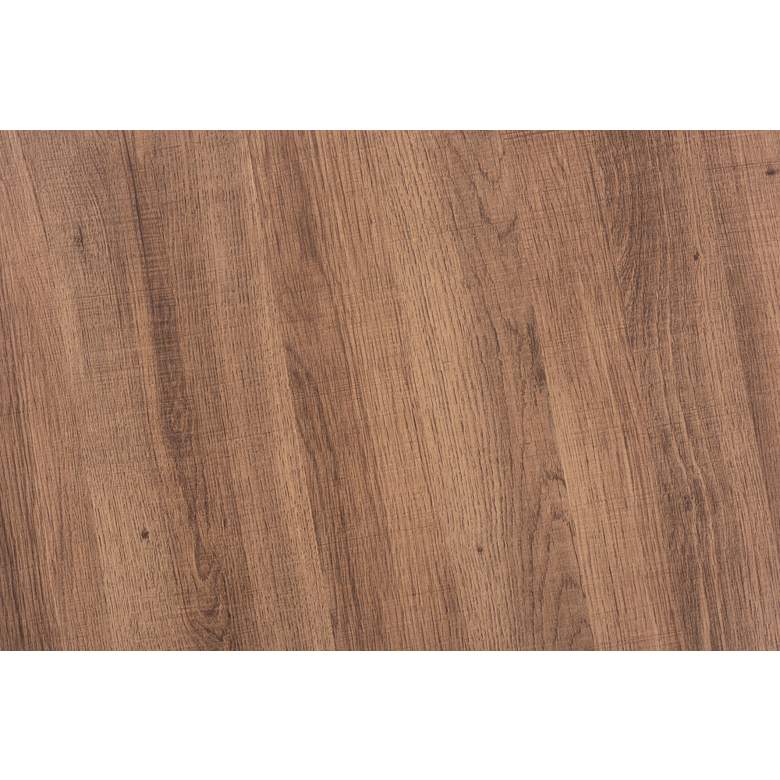 Image 3 Umar 31 1/2"W Walnut Brown Black Metal Round Coffee Table more views