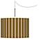 Umber Stripes Giclee Glow Swag Style Plug-In Chandelier