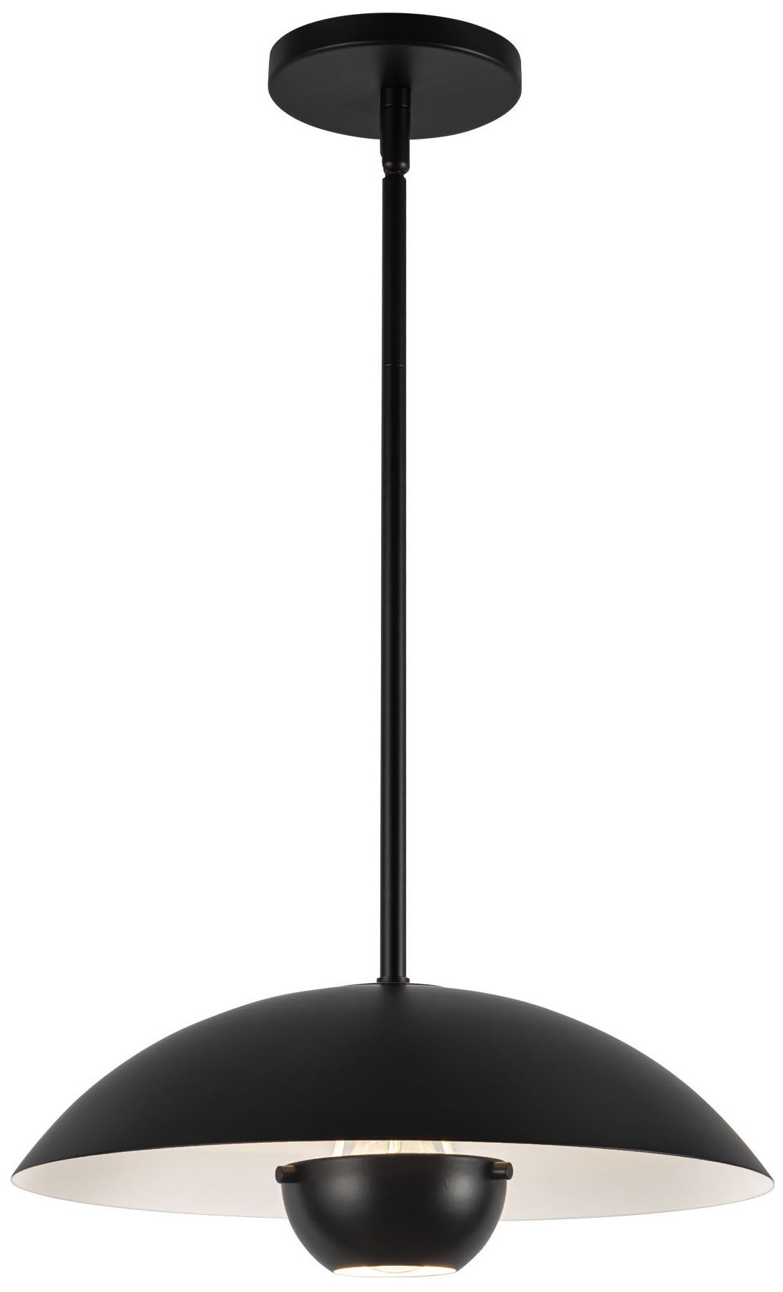 Umbra 14-in Black Pendant with Black Diffuser