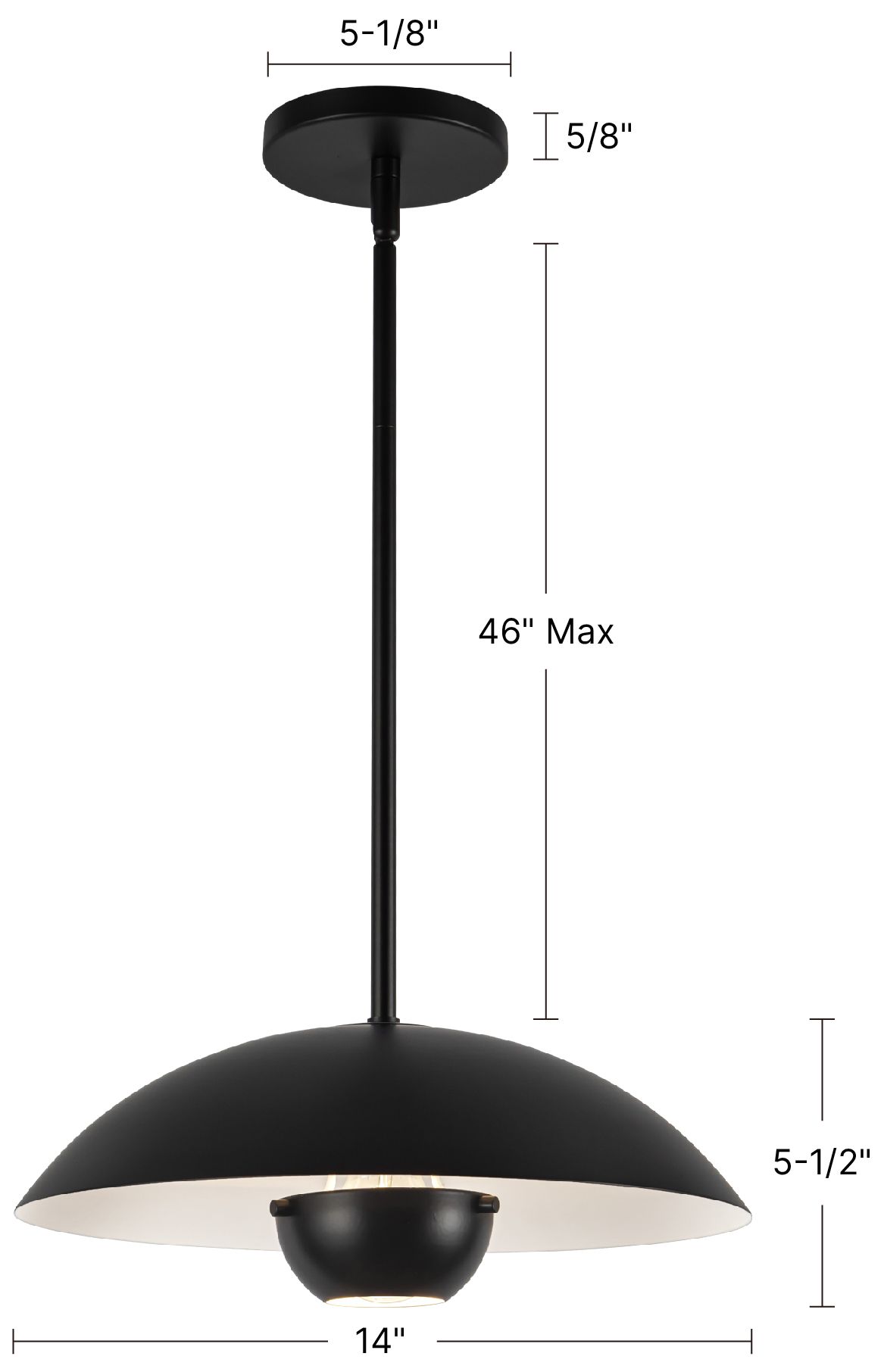 Image 7 Umbra 14-in Black Pendant with Black Diffuser more views