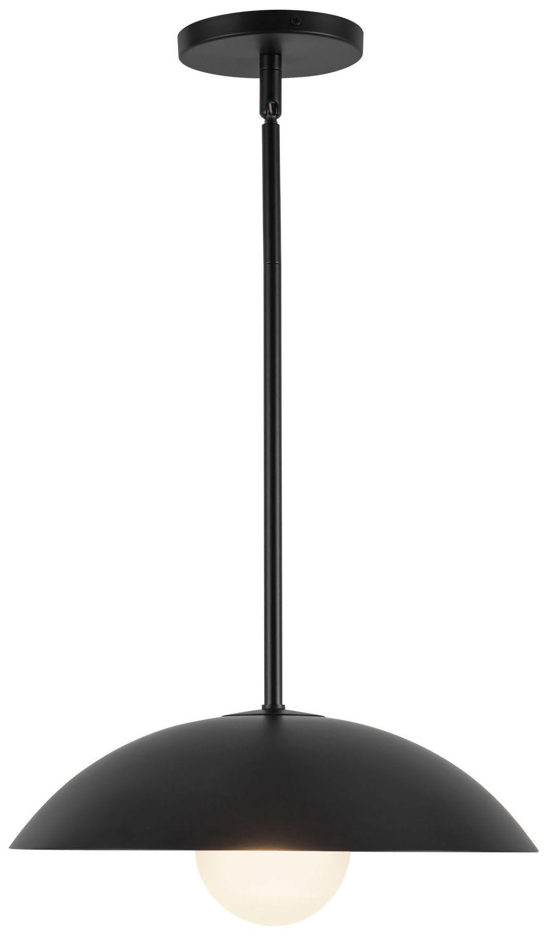 Image 3 Umbra 14-in Black Pendant with Matte Opal Glass Diffuser more views