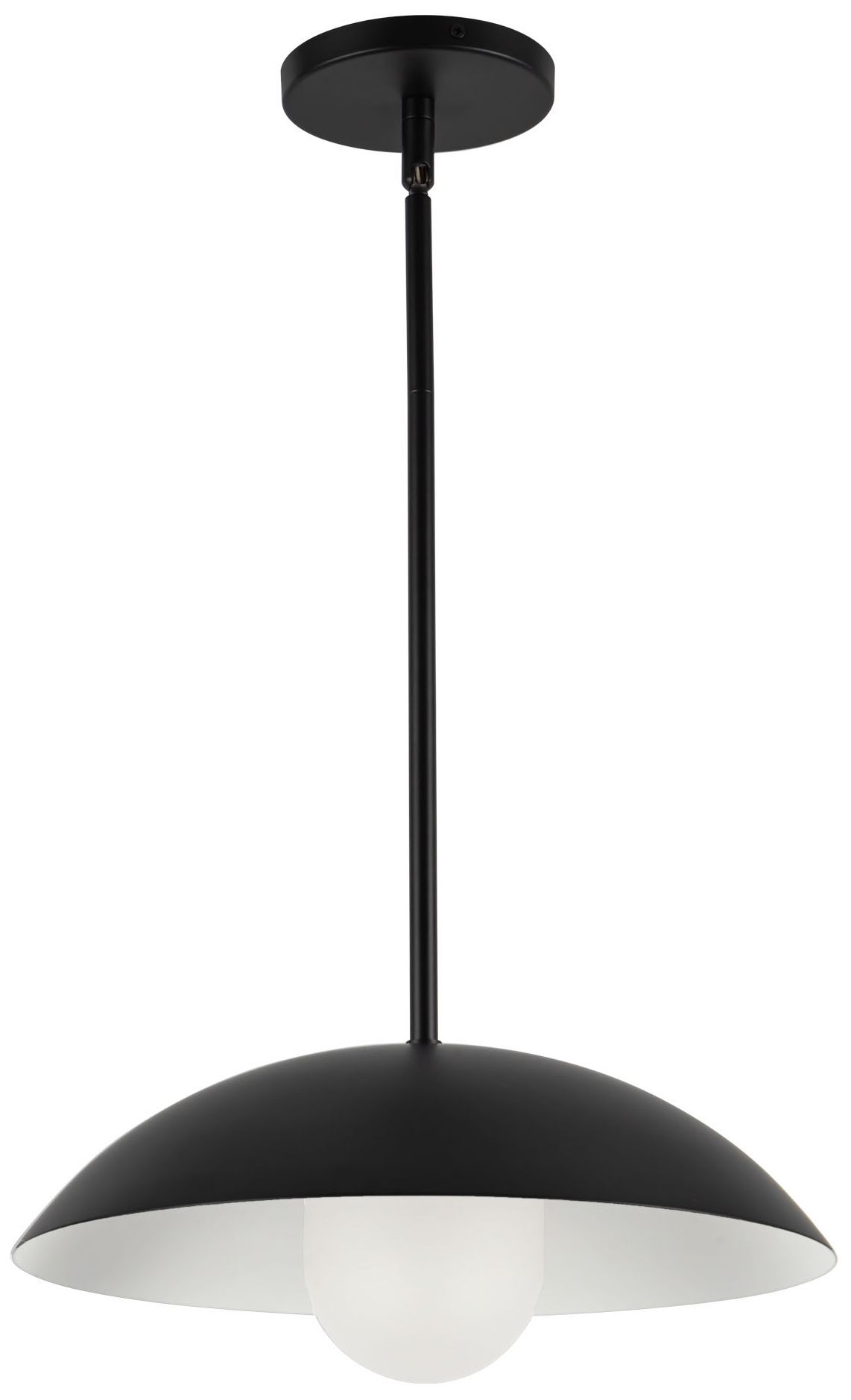 Image 6 Umbra 14-in Black Pendant with Matte Opal Glass Diffuser more views