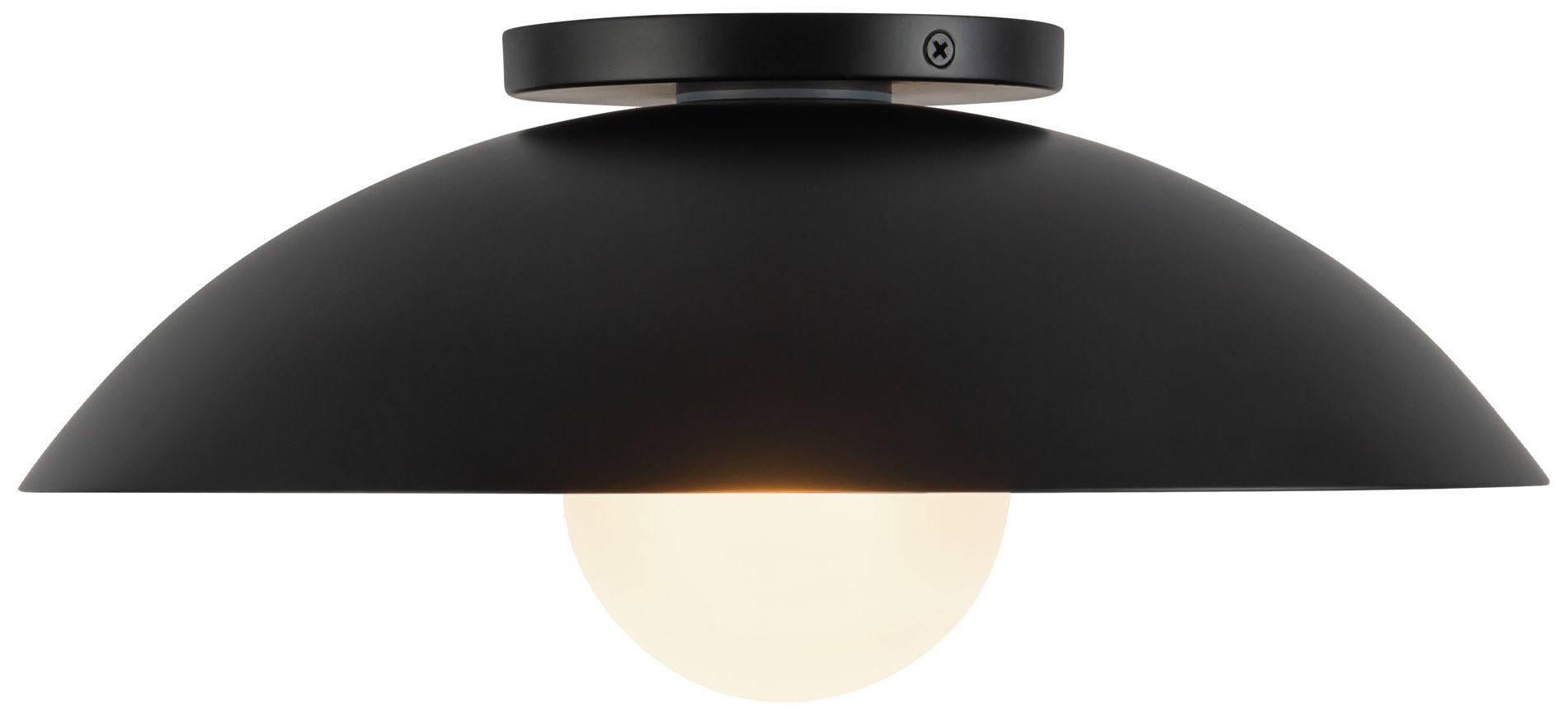 Image 3 Umbra 14-in Black Semi-Flush Mount with Matte Opal Glass Diffuser more views
