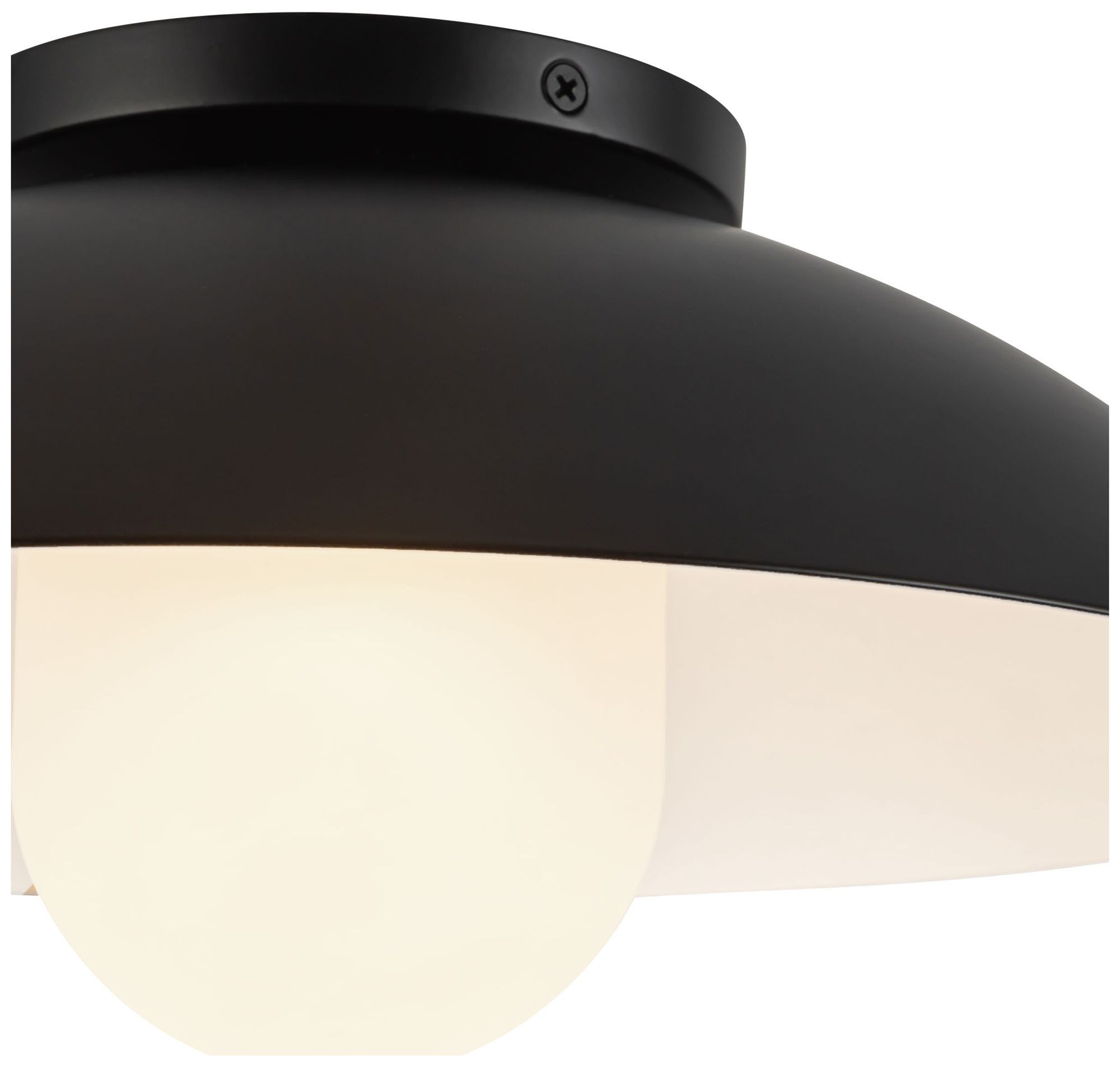 Image 5 Umbra 14-in Black Semi-Flush Mount with Matte Opal Glass Diffuser more views