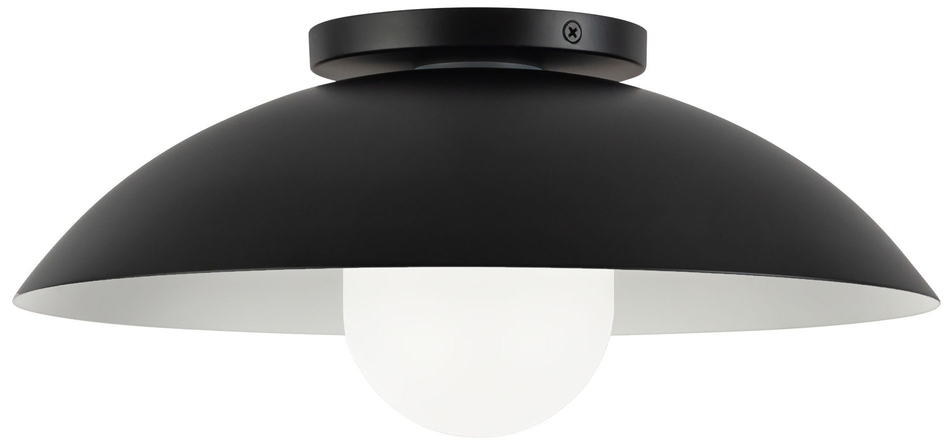 Image 6 Umbra 14-in Black Semi-Flush Mount with Matte Opal Glass Diffuser more views