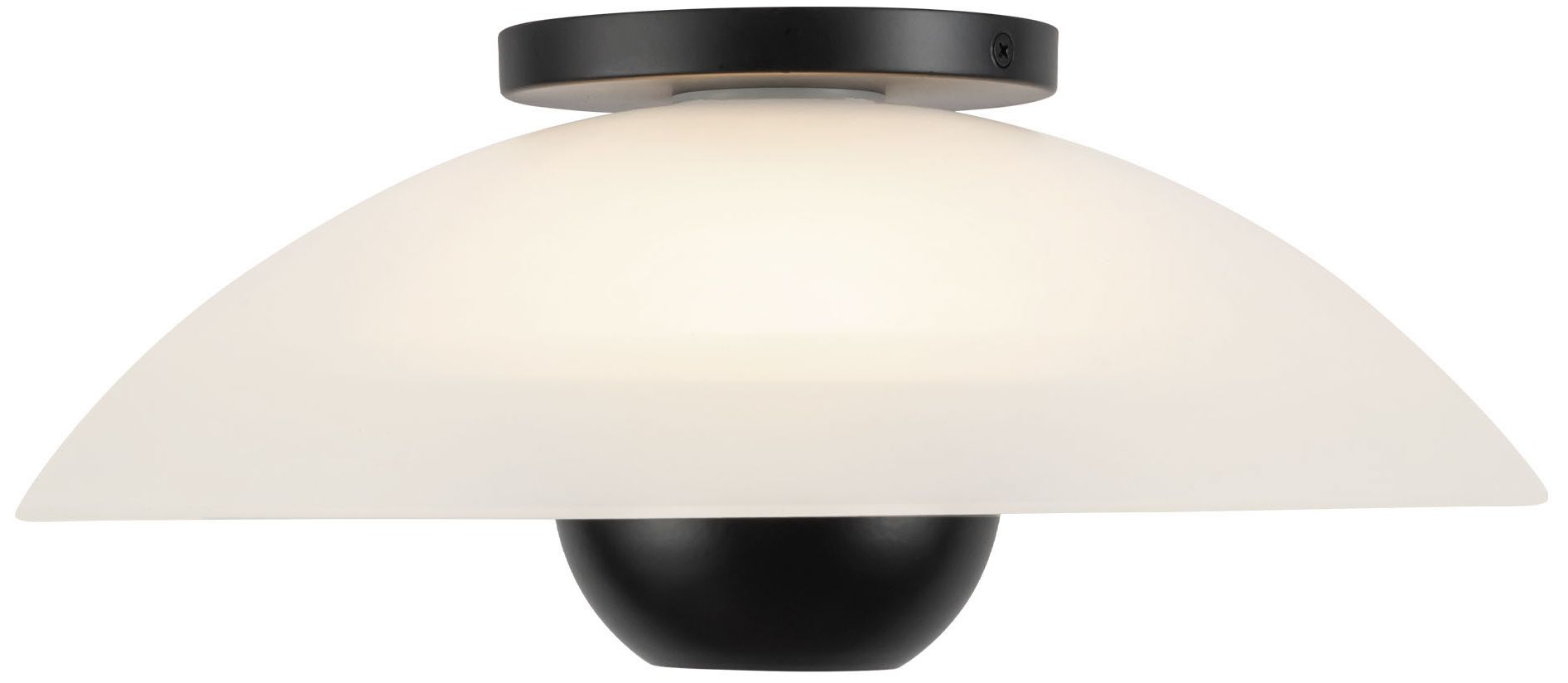 Image 3 Umbra 14-in Black Semi-Flush Mount with Matte Opal Glass Shade more views