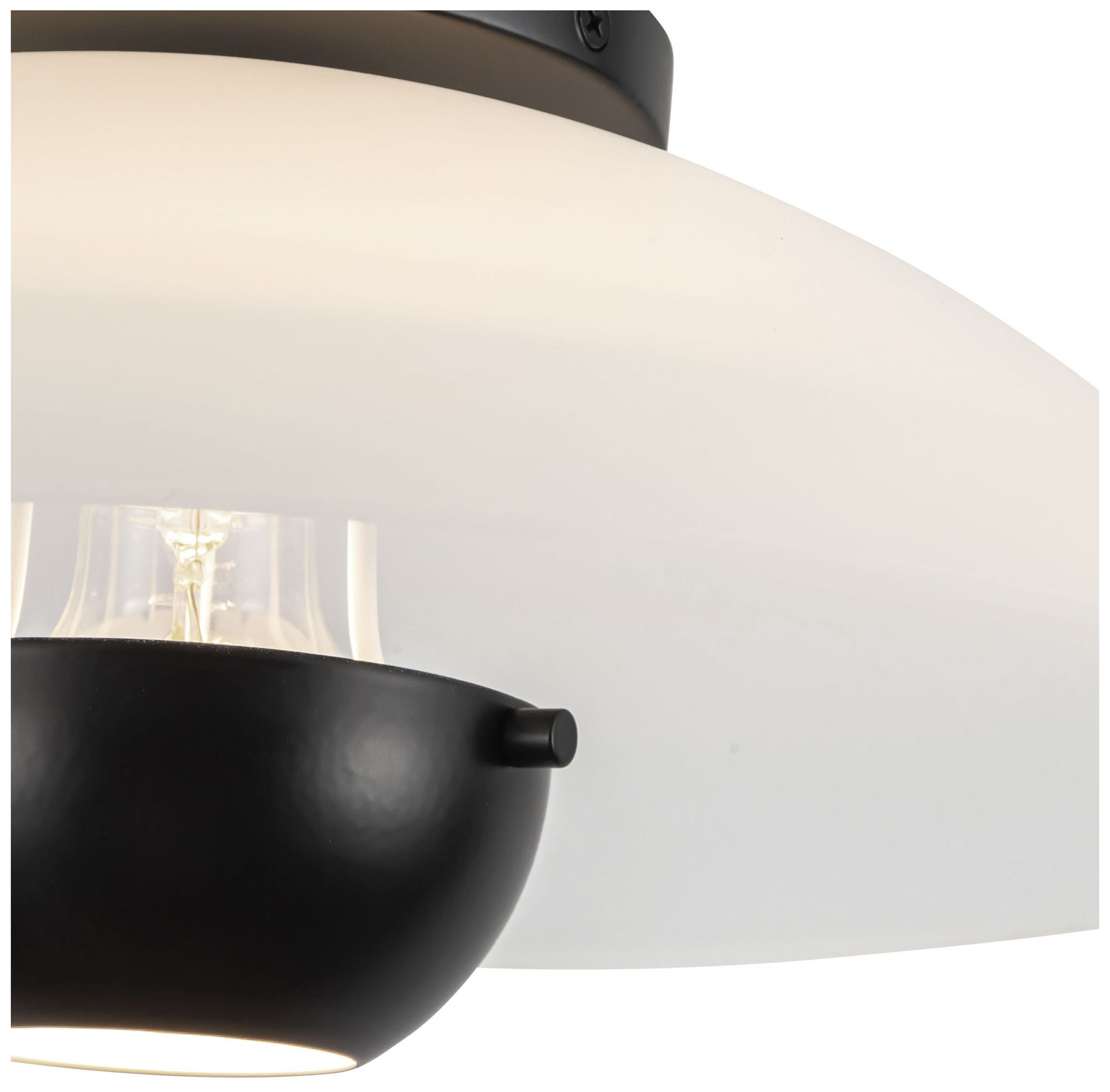 Image 5 Umbra 14-in Black Semi-Flush Mount with Matte Opal Glass Shade more views