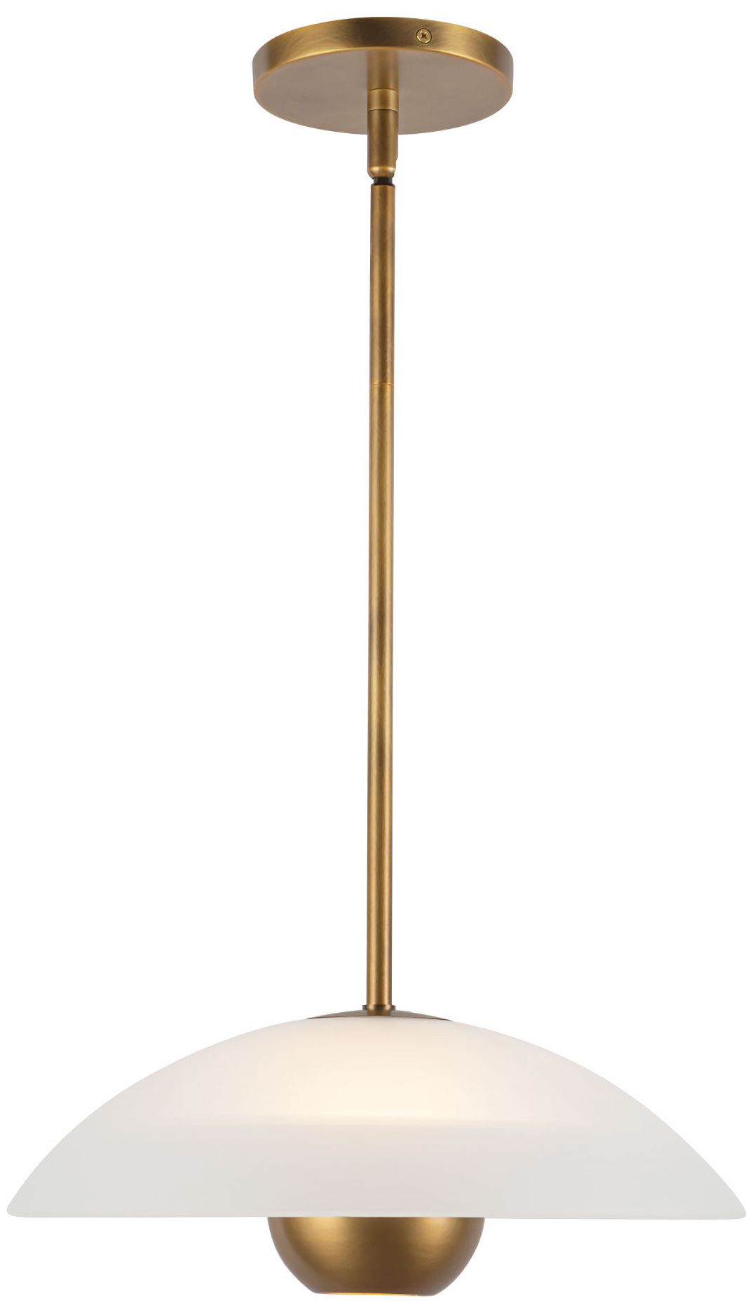 Image 3 Umbra 14-in Vintage Brass Pendant with Matte Opal Glass Shade more views