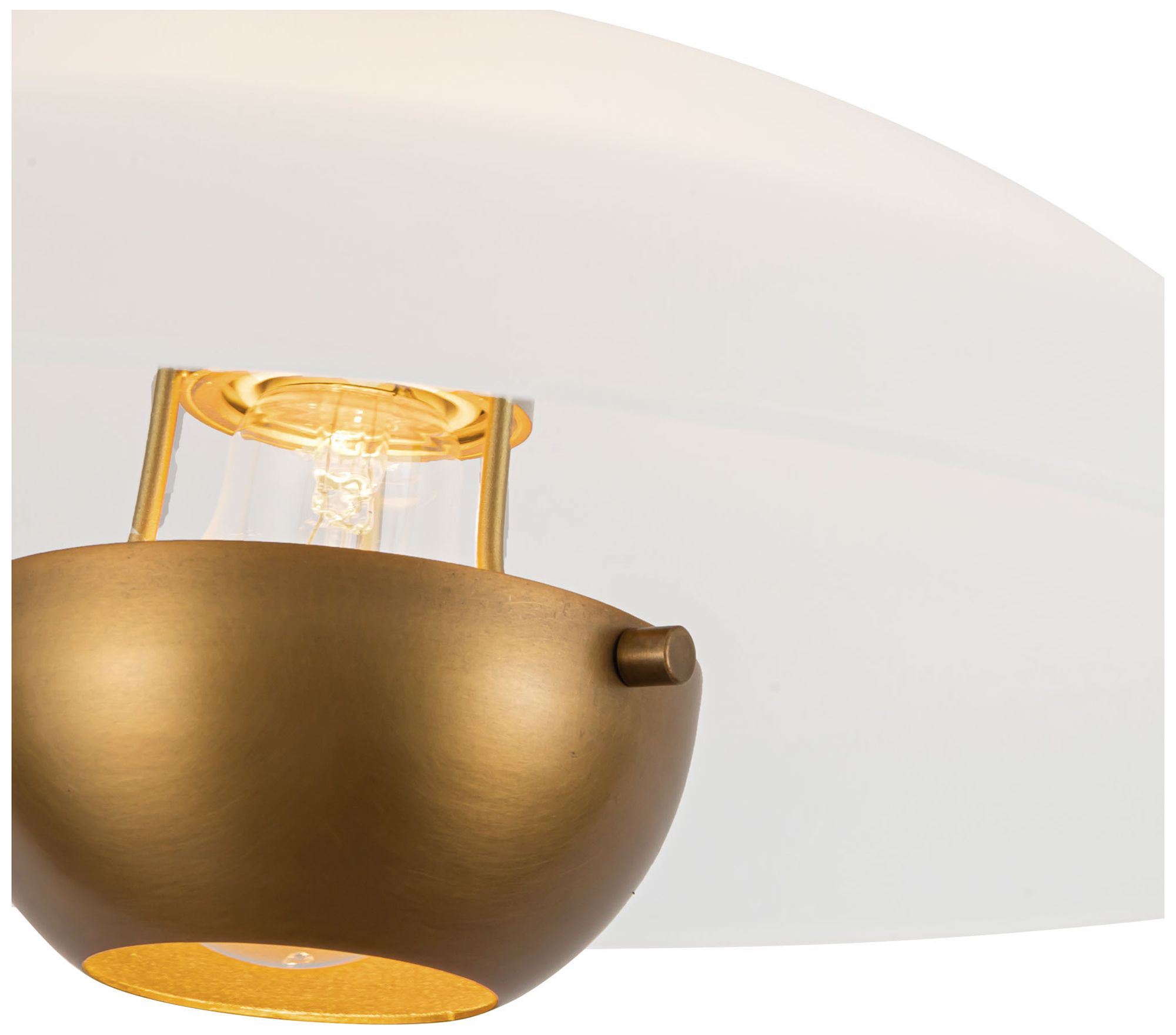 Image 4 Umbra 14-in Vintage Brass Pendant with Matte Opal Glass Shade more views