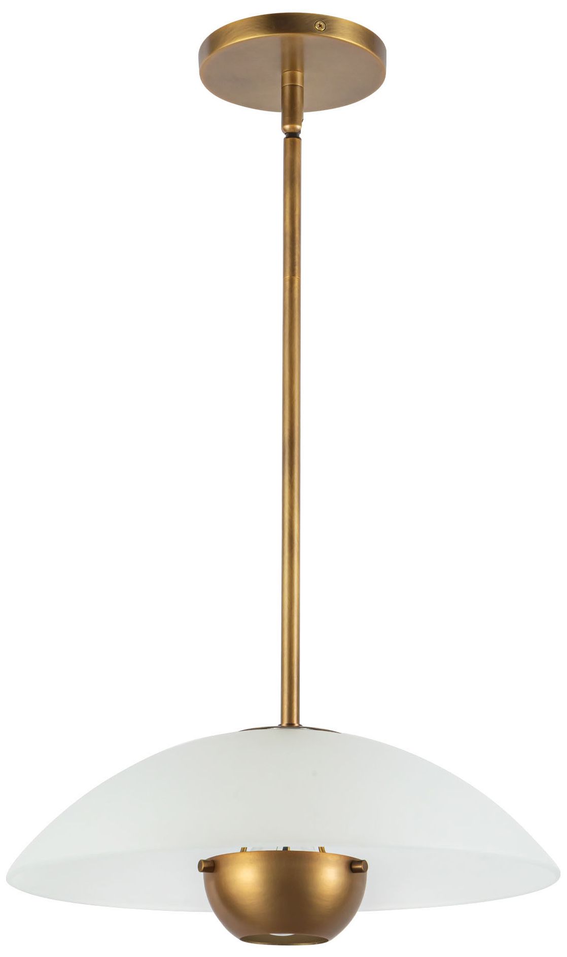 Image 6 Umbra 14-in Vintage Brass Pendant with Matte Opal Glass Shade more views