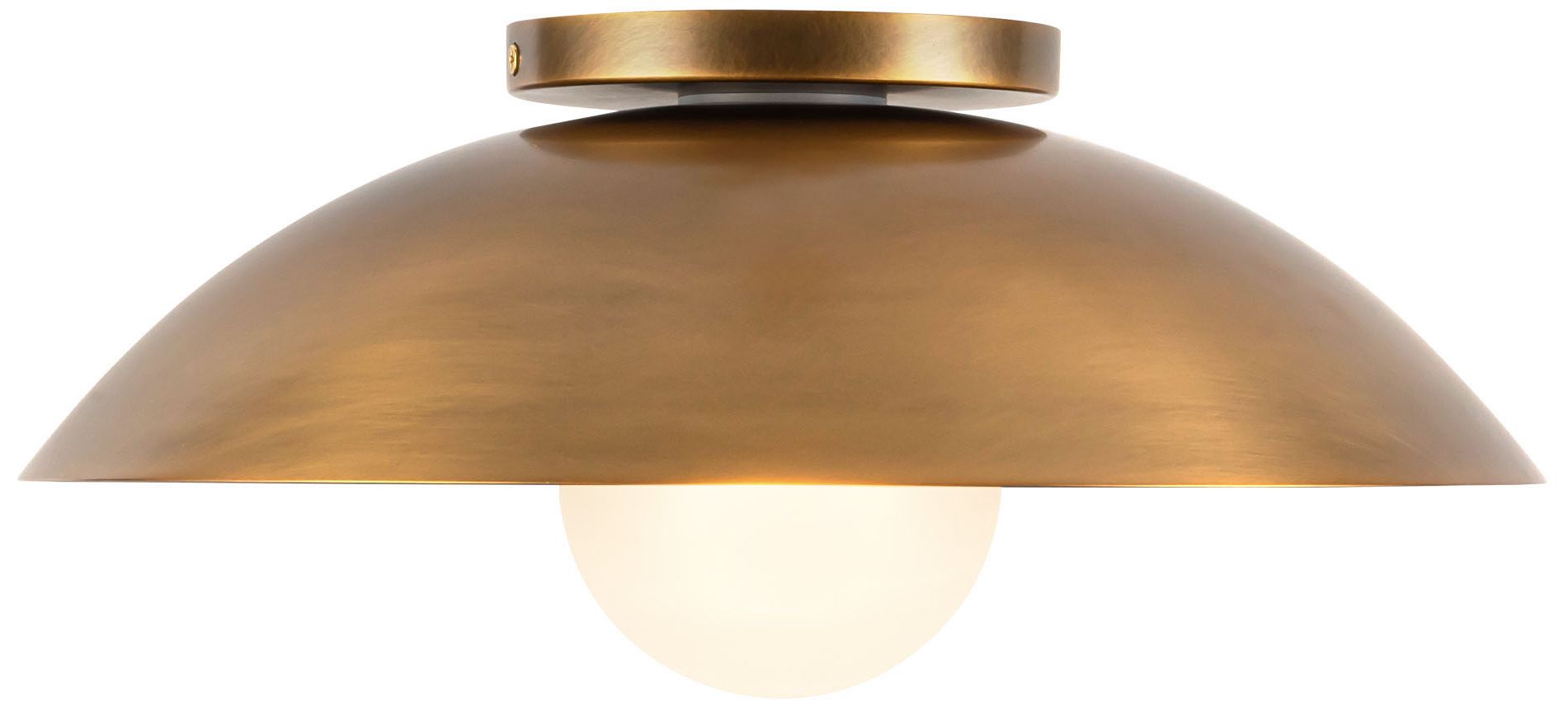 Image 3 Umbra 14-in Vintage Brass Semi-Flush Mount with Matte Opal Glass Diffuser more views