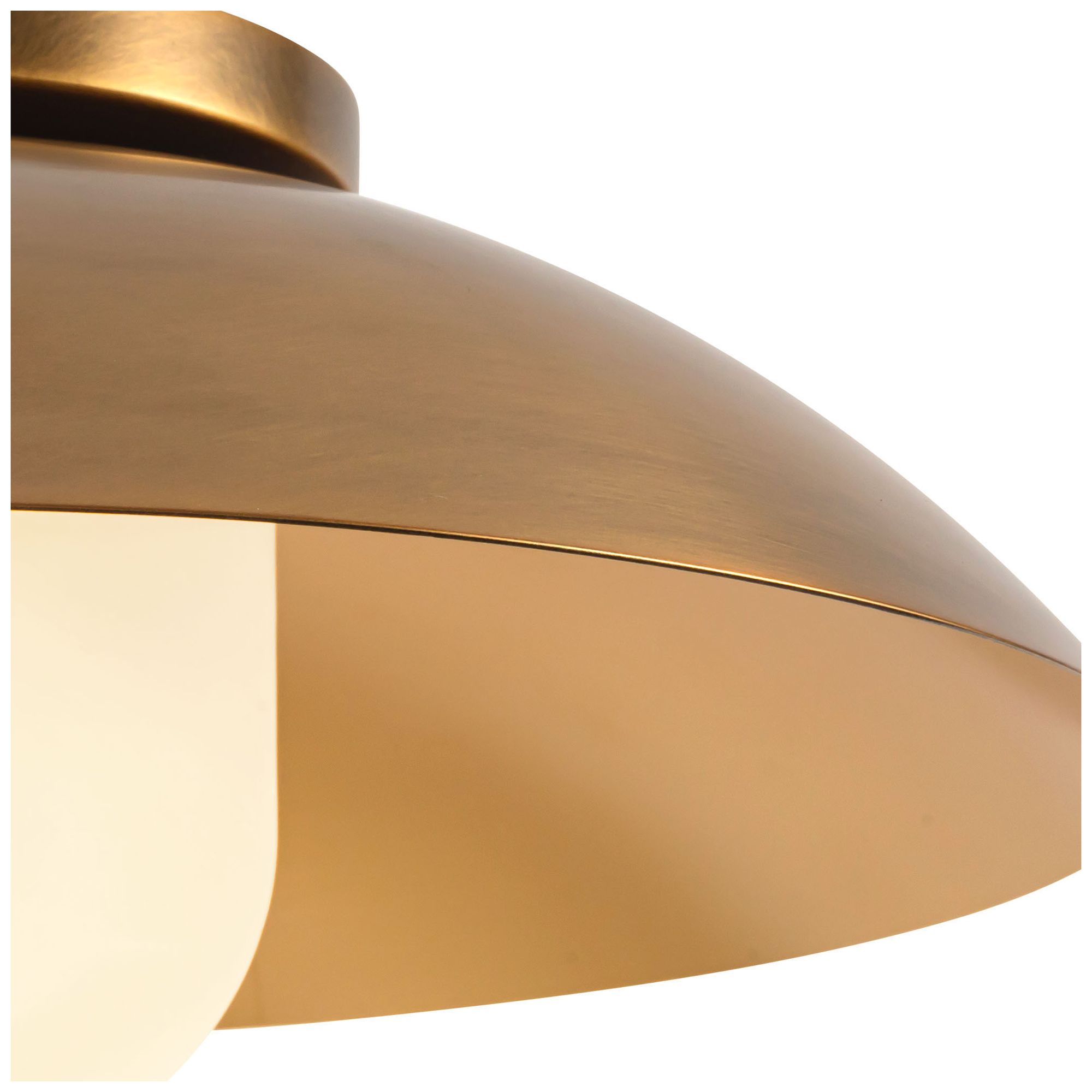 Image 5 Umbra 14-in Vintage Brass Semi-Flush Mount with Matte Opal Glass Diffuser more views