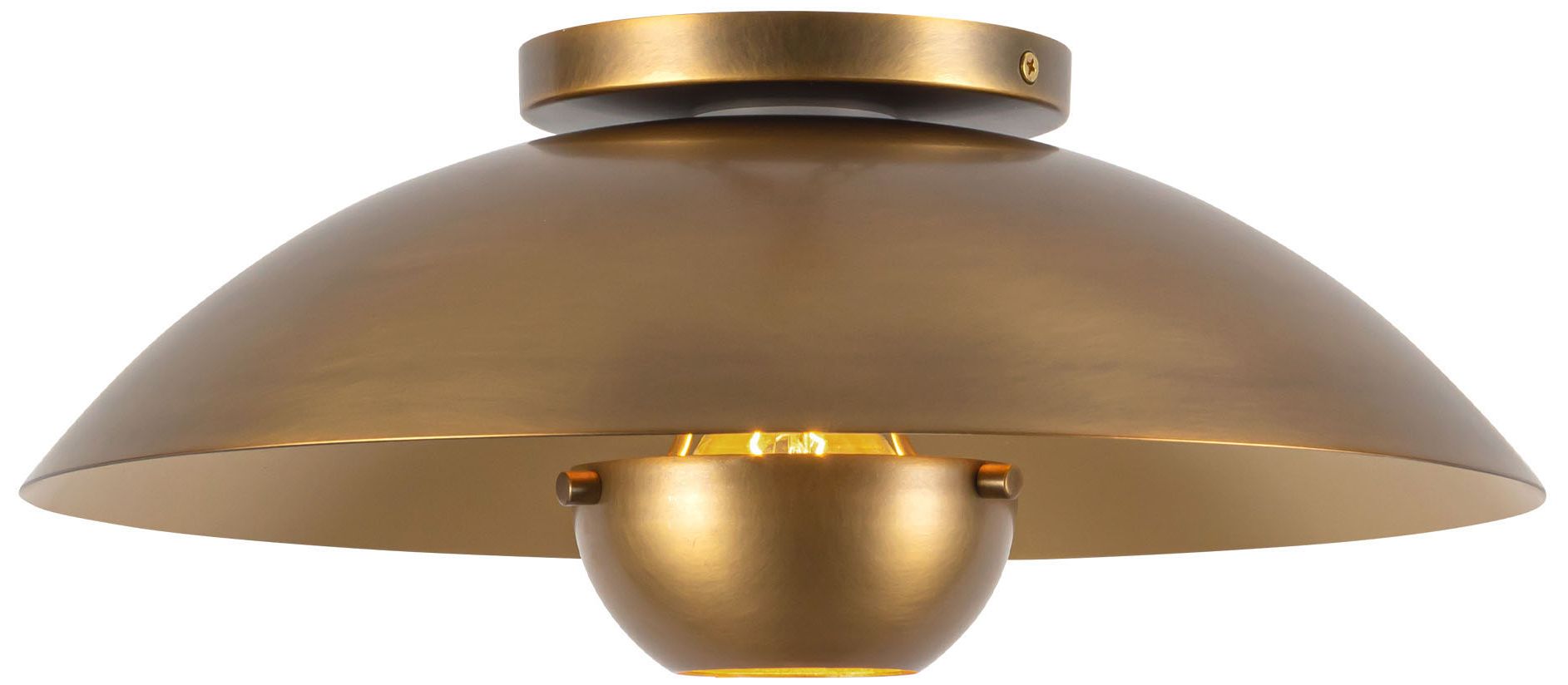 Umbra 14-in Vintage Brass Semi-Flush Mount
