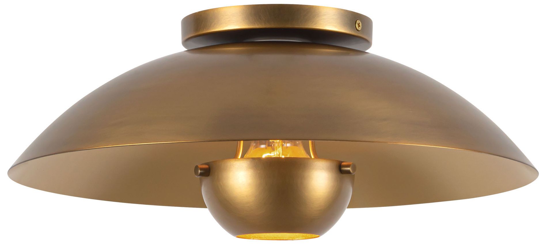 Image 4 Umbra 14-in Vintage Brass Semi-Flush Mount more views