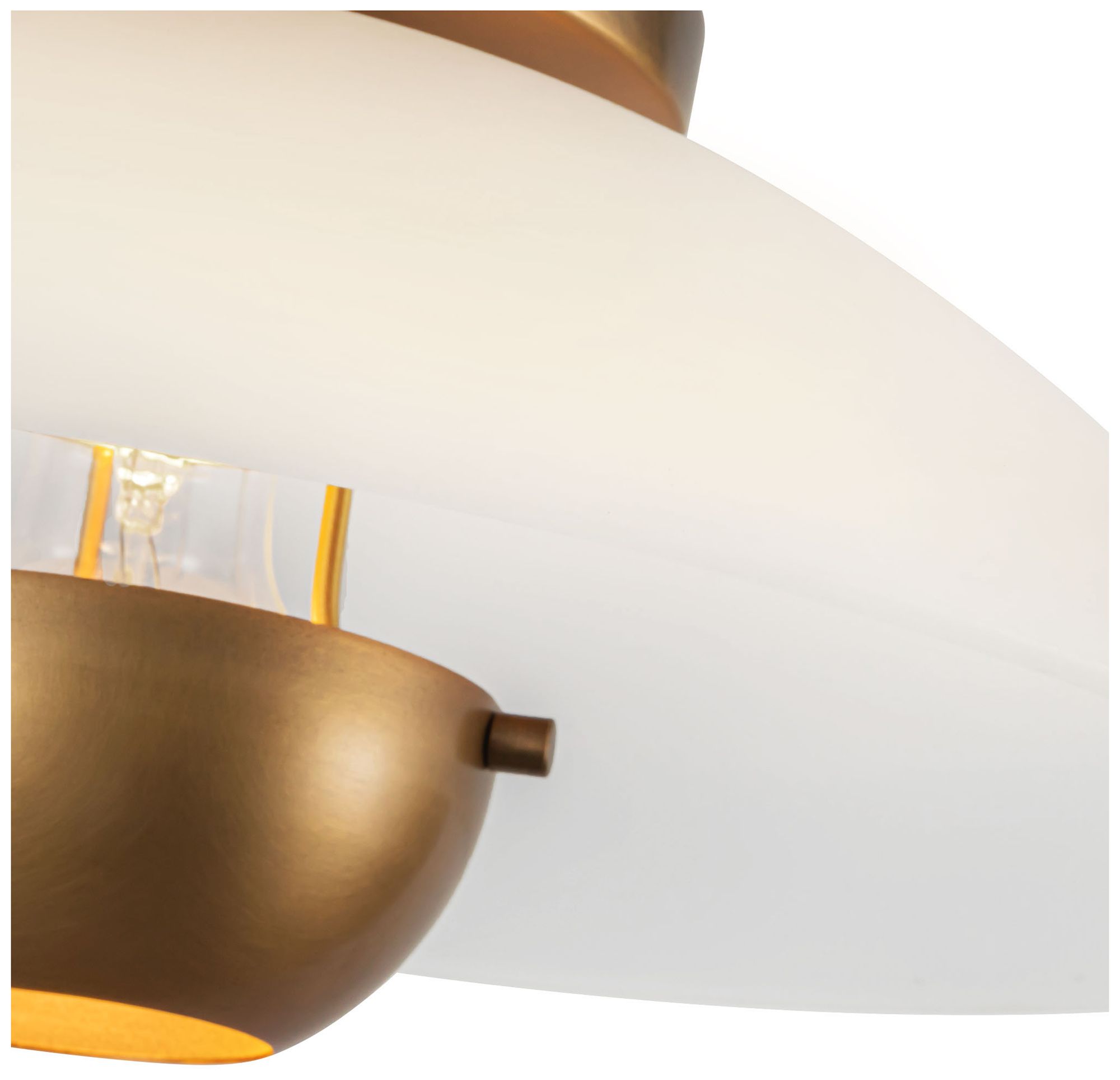 Image 5 Umbra 14-in Vntage Brass Semi-Flush Mount with Matte Opal Glass Shade more views